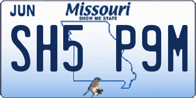 MO license plate SH5P9M