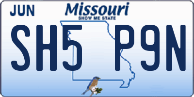 MO license plate SH5P9N
