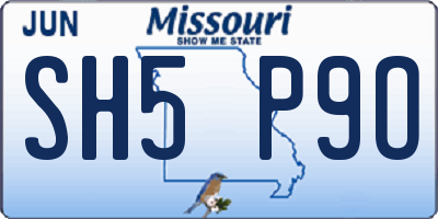 MO license plate SH5P9O