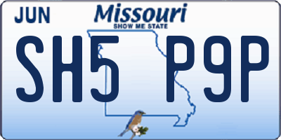 MO license plate SH5P9P