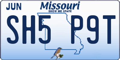 MO license plate SH5P9T