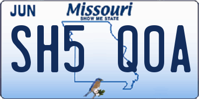 MO license plate SH5Q0A