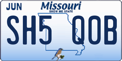 MO license plate SH5Q0B
