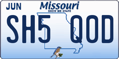 MO license plate SH5Q0D