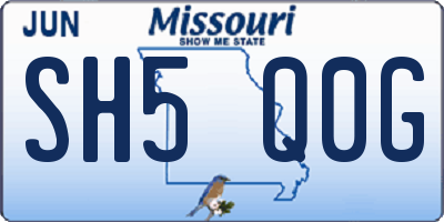 MO license plate SH5Q0G