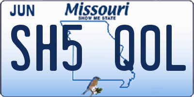 MO license plate SH5Q0L