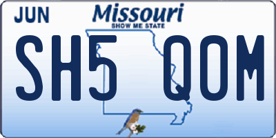 MO license plate SH5Q0M