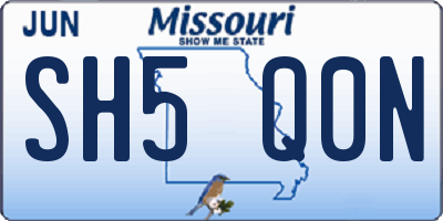 MO license plate SH5Q0N