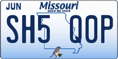 MO license plate SH5Q0P