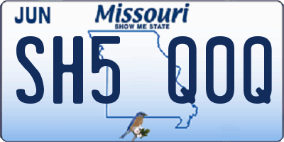 MO license plate SH5Q0Q
