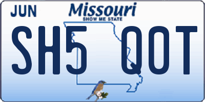 MO license plate SH5Q0T