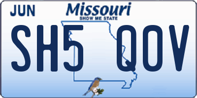 MO license plate SH5Q0V