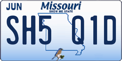 MO license plate SH5Q1D