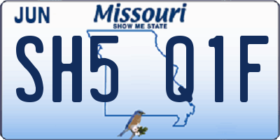 MO license plate SH5Q1F