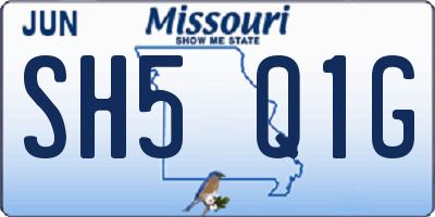 MO license plate SH5Q1G