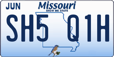 MO license plate SH5Q1H
