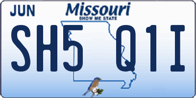 MO license plate SH5Q1I