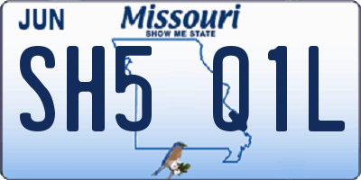 MO license plate SH5Q1L