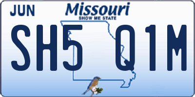 MO license plate SH5Q1M