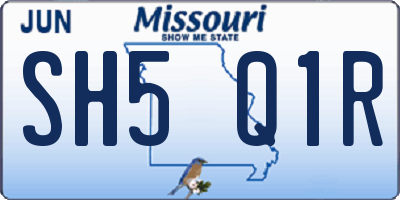 MO license plate SH5Q1R
