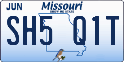 MO license plate SH5Q1T