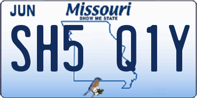 MO license plate SH5Q1Y