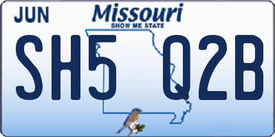 MO license plate SH5Q2B