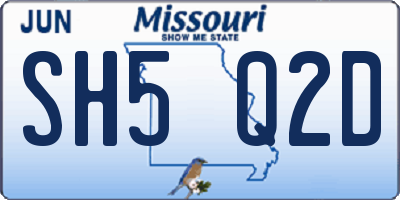 MO license plate SH5Q2D