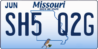 MO license plate SH5Q2G