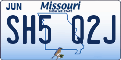 MO license plate SH5Q2J