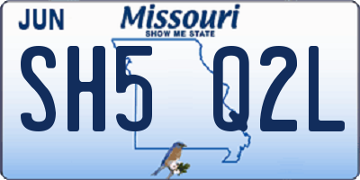 MO license plate SH5Q2L