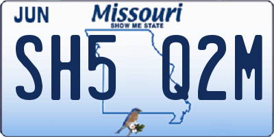 MO license plate SH5Q2M