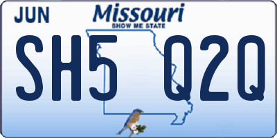 MO license plate SH5Q2Q