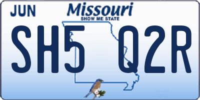 MO license plate SH5Q2R