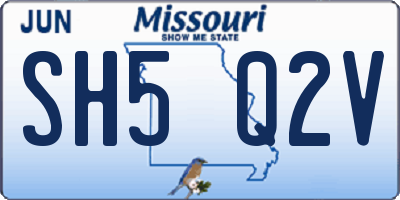 MO license plate SH5Q2V