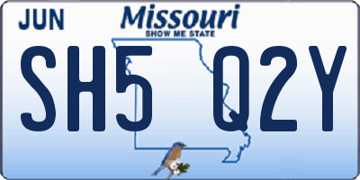 MO license plate SH5Q2Y