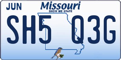MO license plate SH5Q3G
