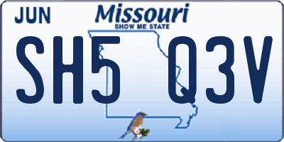 MO license plate SH5Q3V