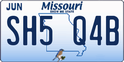 MO license plate SH5Q4B