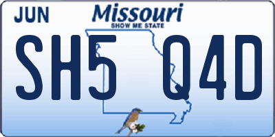 MO license plate SH5Q4D