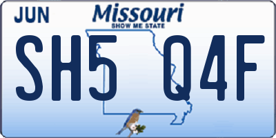 MO license plate SH5Q4F