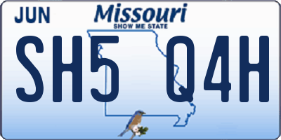 MO license plate SH5Q4H