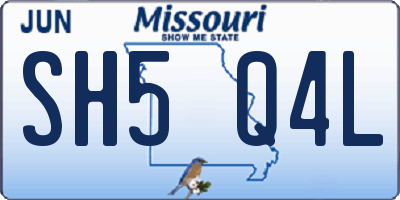 MO license plate SH5Q4L