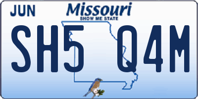 MO license plate SH5Q4M