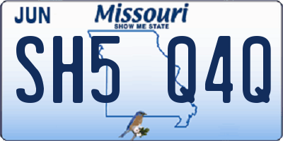 MO license plate SH5Q4Q