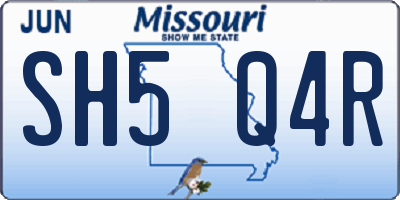 MO license plate SH5Q4R