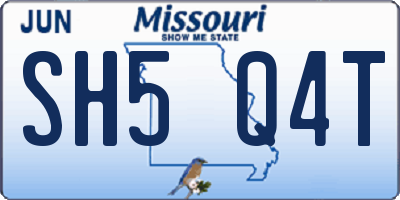 MO license plate SH5Q4T