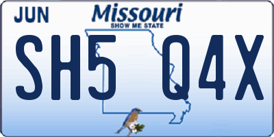 MO license plate SH5Q4X