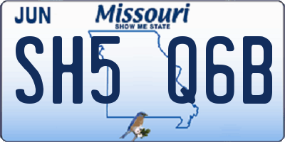 MO license plate SH5Q6B