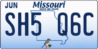 MO license plate SH5Q6C